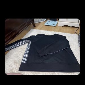 Black Crewneck With White Stripes